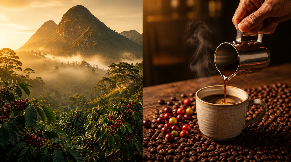 Single-origin coffee beans sourced with care