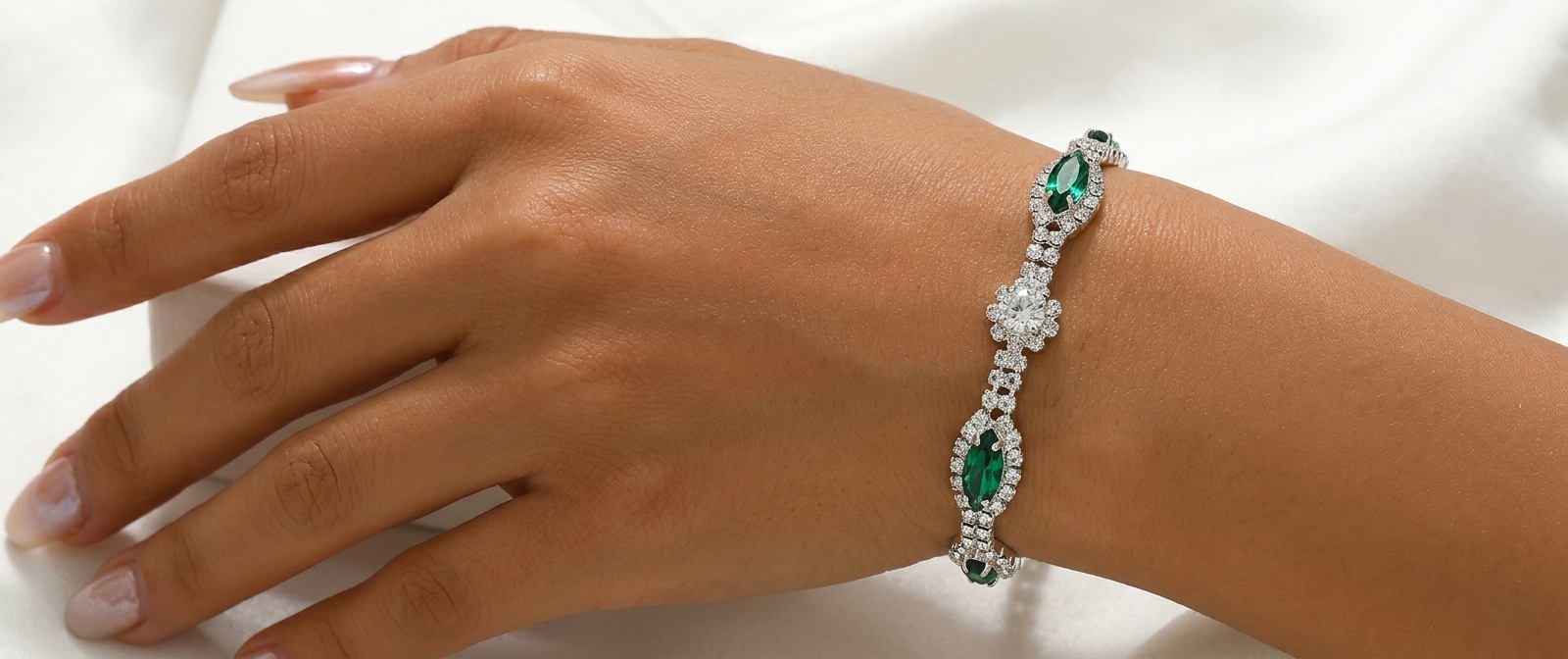 Delicate crystal tennis bracelet with secure clasp