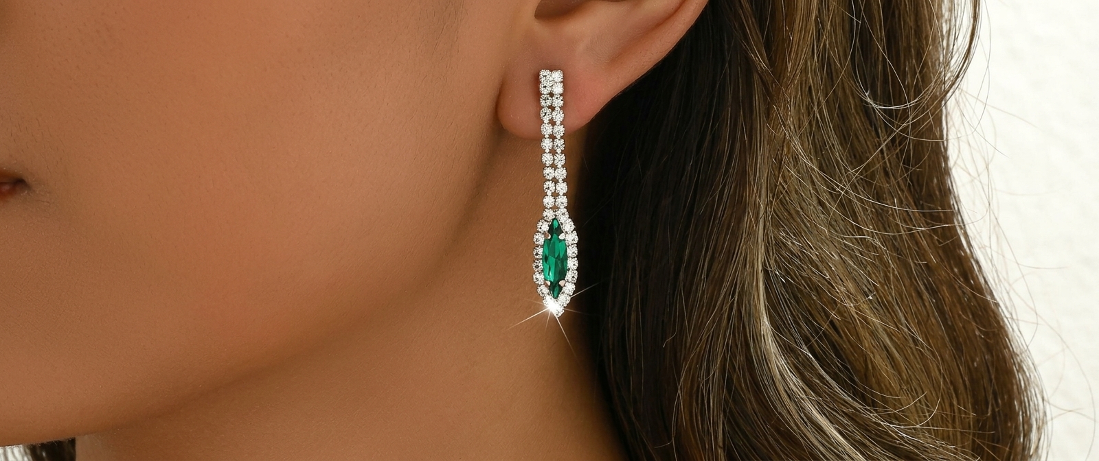 Matching marquise crystal drop earrings